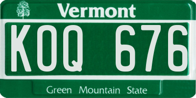 VT license plate KOQ676