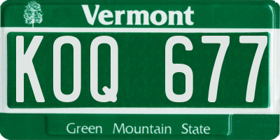VT license plate KOQ677