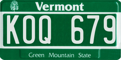 VT license plate KOQ679