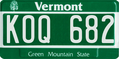 VT license plate KOQ682