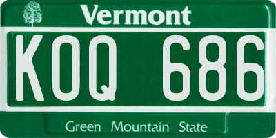 VT license plate KOQ686