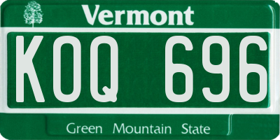 VT license plate KOQ696