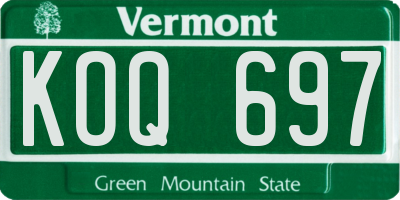 VT license plate KOQ697