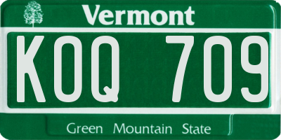 VT license plate KOQ709