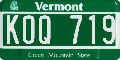 VT license plate KOQ719