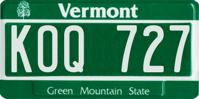 VT license plate KOQ727