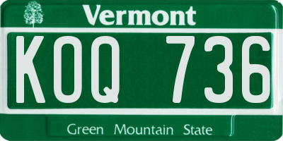VT license plate KOQ736