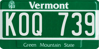 VT license plate KOQ739