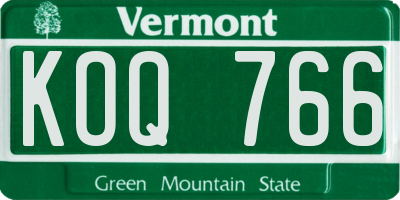 VT license plate KOQ766