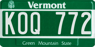 VT license plate KOQ772