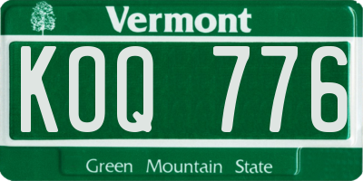 VT license plate KOQ776