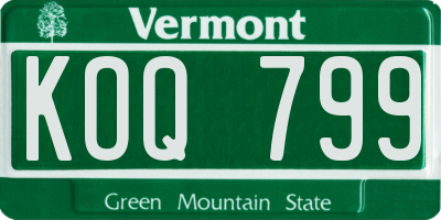 VT license plate KOQ799