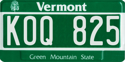 VT license plate KOQ825