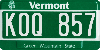VT license plate KOQ857