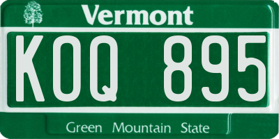 VT license plate KOQ895