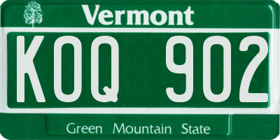 VT license plate KOQ902