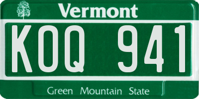 VT license plate KOQ941