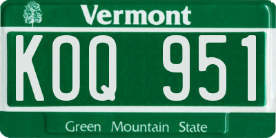 VT license plate KOQ951