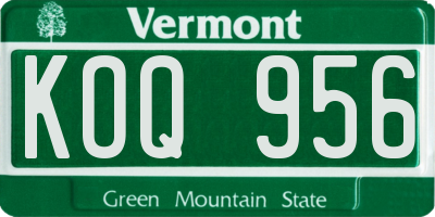 VT license plate KOQ956