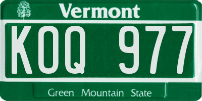 VT license plate KOQ977