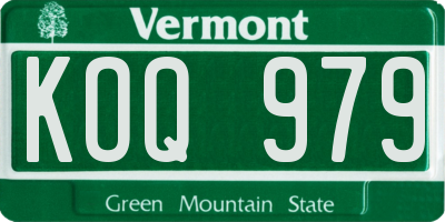 VT license plate KOQ979
