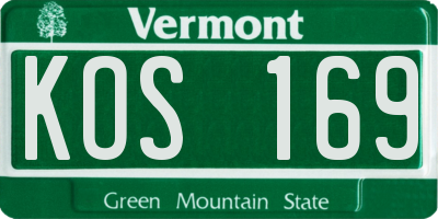 VT license plate KOS169