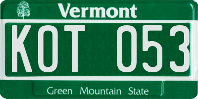 VT license plate KOT053