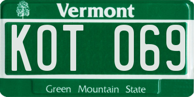 VT license plate KOT069