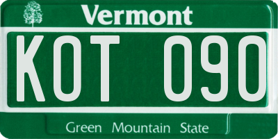 VT license plate KOT090