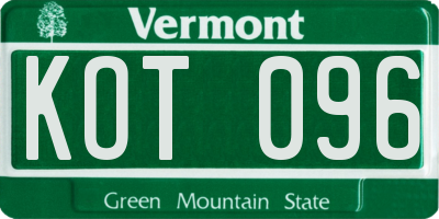 VT license plate KOT096