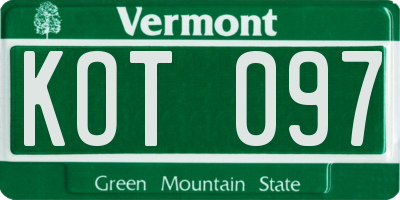 VT license plate KOT097