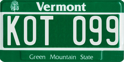 VT license plate KOT099