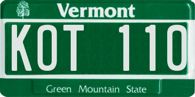 VT license plate KOT110