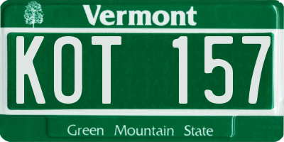 VT license plate KOT157