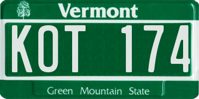 VT license plate KOT174
