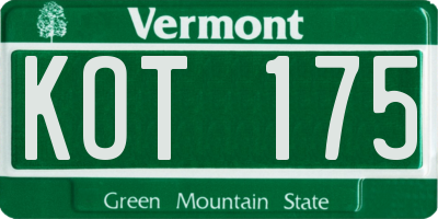 VT license plate KOT175