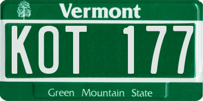 VT license plate KOT177