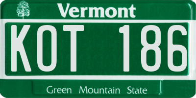 VT license plate KOT186
