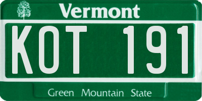 VT license plate KOT191