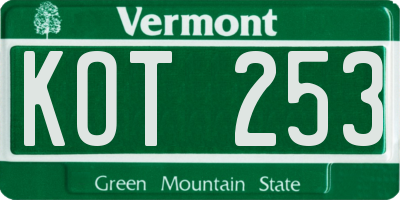 VT license plate KOT253