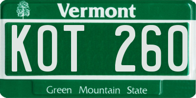 VT license plate KOT260