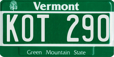 VT license plate KOT290