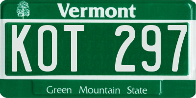 VT license plate KOT297
