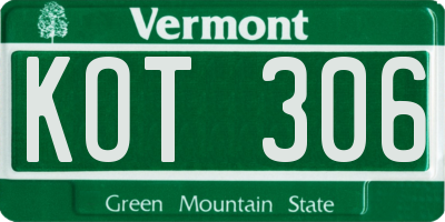 VT license plate KOT306