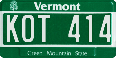 VT license plate KOT414