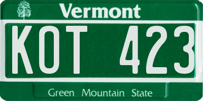 VT license plate KOT423