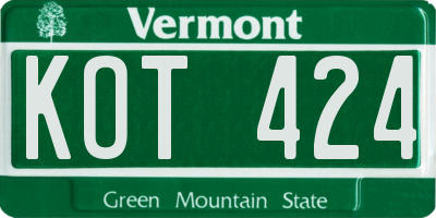 VT license plate KOT424