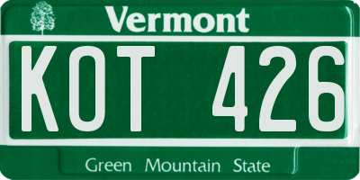 VT license plate KOT426