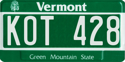 VT license plate KOT428