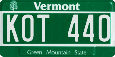 VT license plate KOT440
